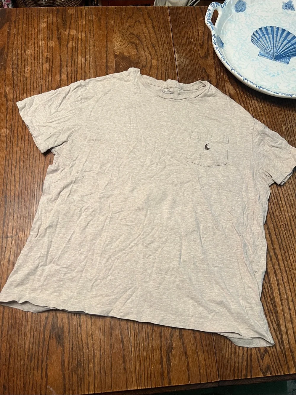 Polo by Ralph Lauren Short-Sleeve Pocket Tee — Light Beige Heather